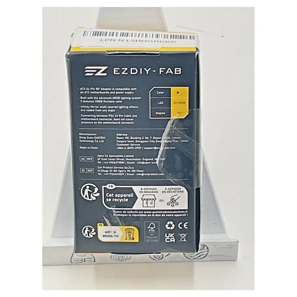 EZDIY-FAB ATX 24-Pin‎ 90 Degree ARGB Adapter